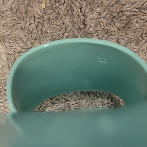 Gucci Rubber Slide Sandal Green Logo open toe 2” block heel Jelly mules 38 US 8 - Picture 6 of 11